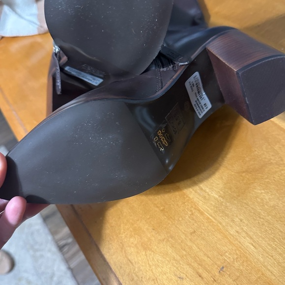 Schutz Mikki Up Block Boots Brown Leather Boots 8.5 B - Picture 3 of 6